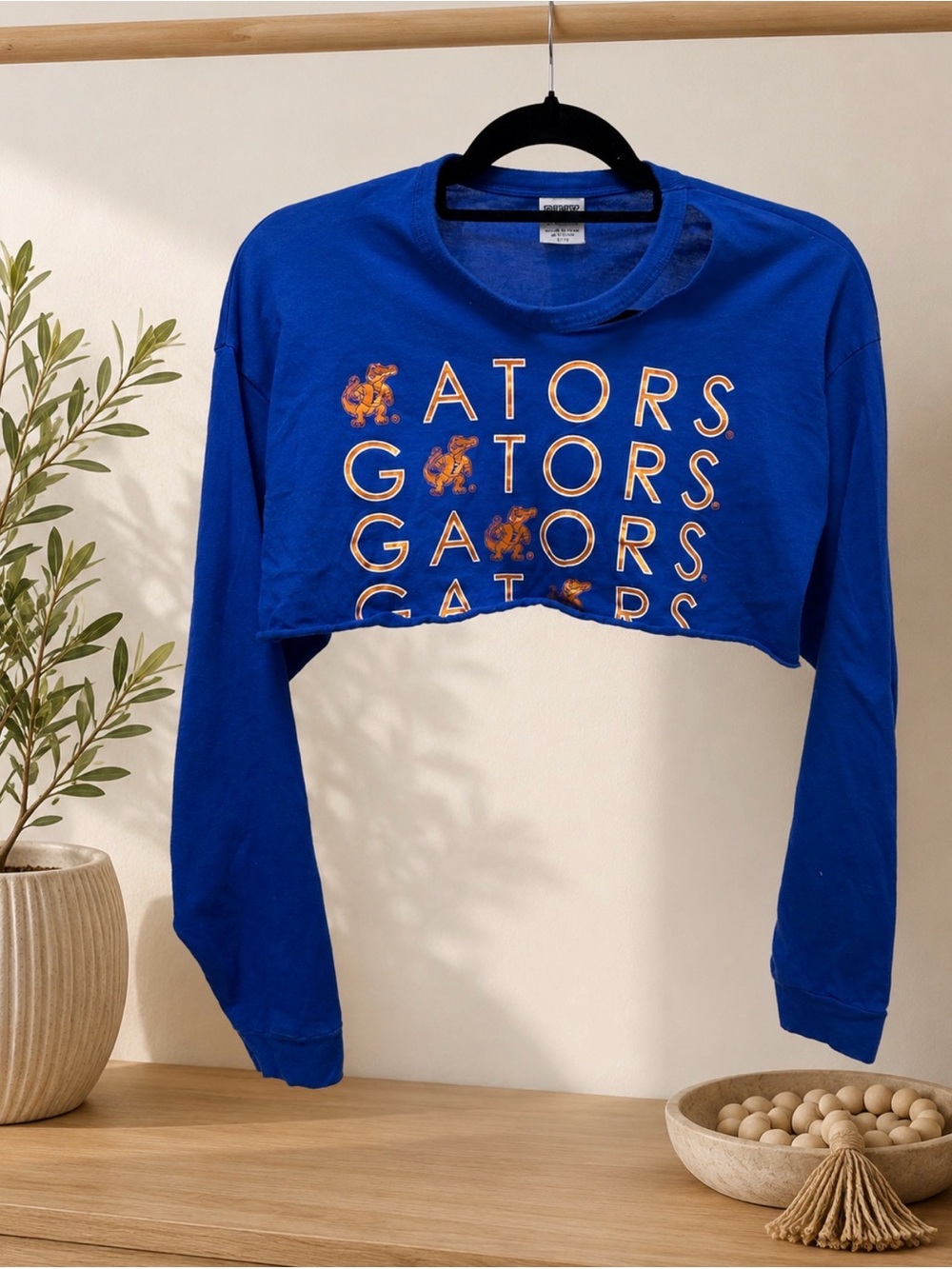 PINK Victoria’s Secret Florida Gators Cropped Long Sleeve Shirt Blue Small NCAA
